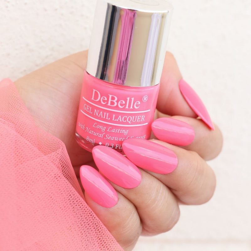 DeBelle Gel Nail Lacquer BeBe Kiss - (Hot Pink Nail Polish), 8ml