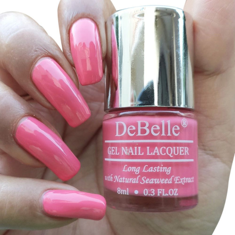DeBelle Gel Nail Lacquer BeBe Kiss - (Hot Pink Nail Polish), 8ml