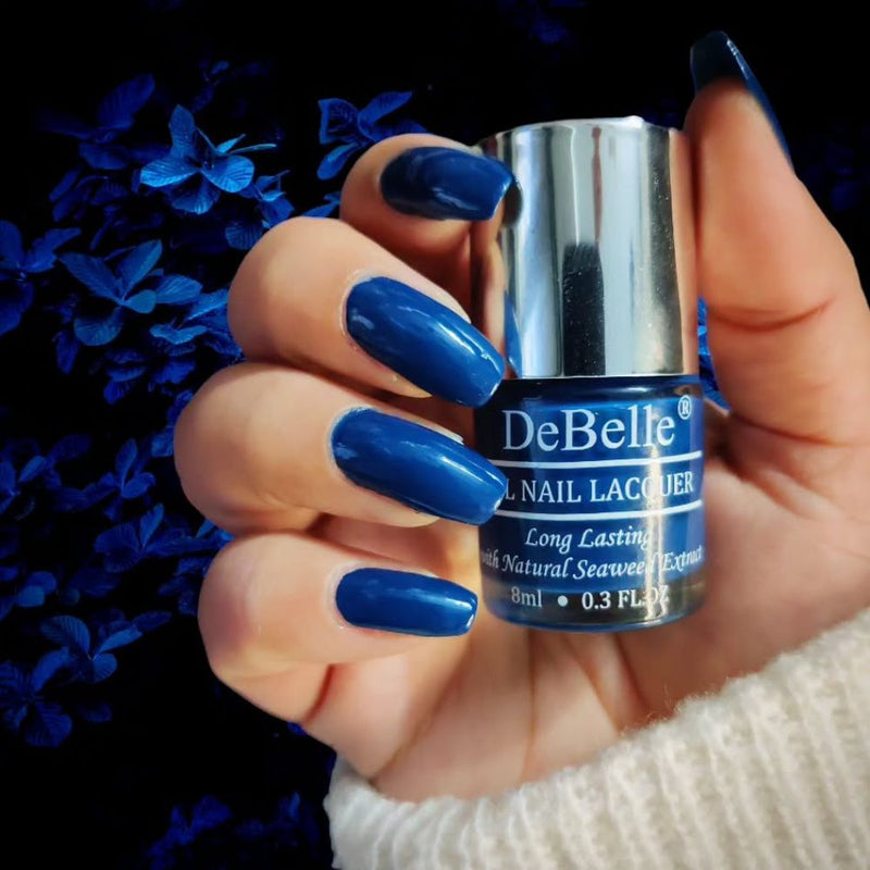 DeBelle Gel Nail Lacquer Bleu Allure | Navy Blue Nail Polish - 8ml
