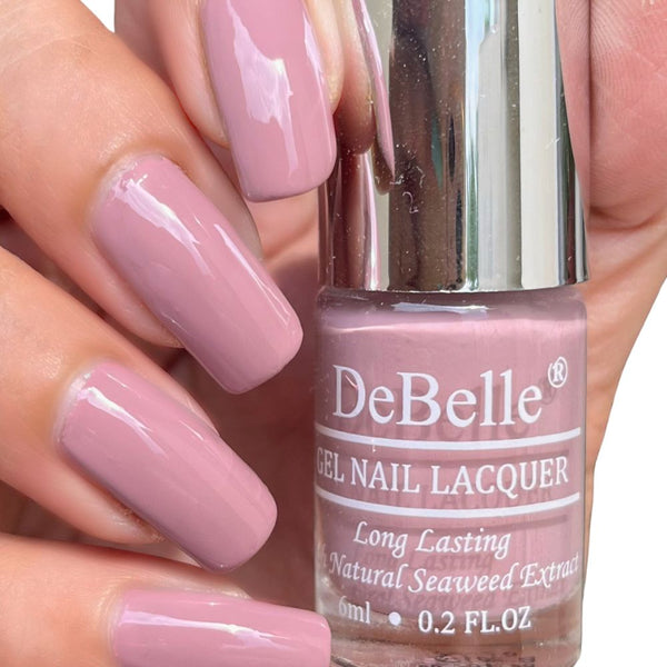 DeBelle Gel Nail Lacquer Blissful Elizabeth (Light Pink Mauve Nail Polish), 6 ml