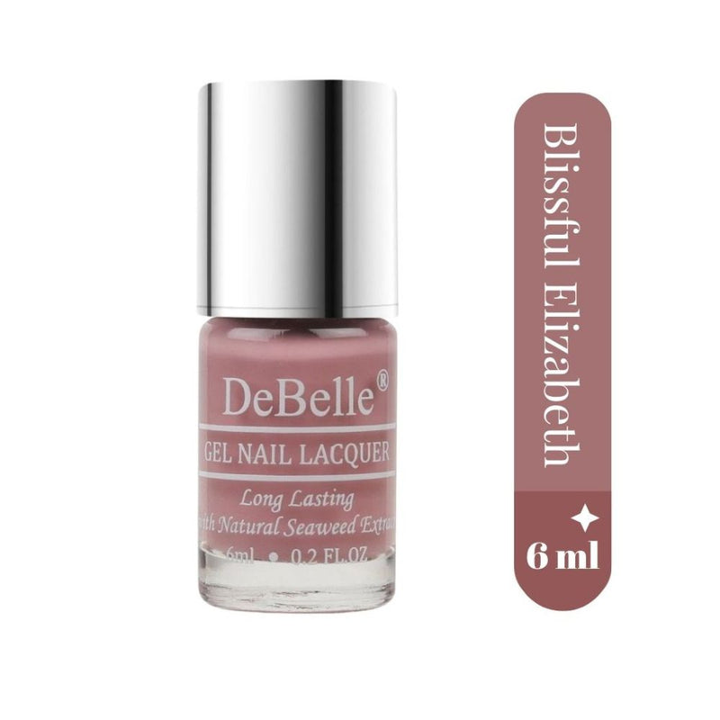 DeBelle Gel Nail Lacquer Blissful Elizabeth (Light Pink Mauve Nail Polish), 6 ml