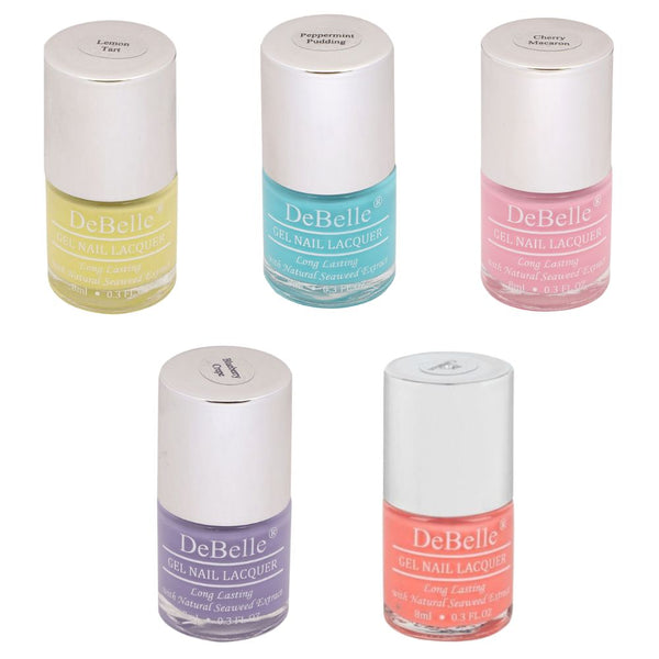 DeBelle Gel Nail Lacquers combo of 5 - Candy Pastels