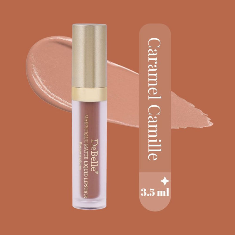 DeBelle Majestique Matte Liquid Lipstick Caramel Camille(Dark Tan),3.5 ml