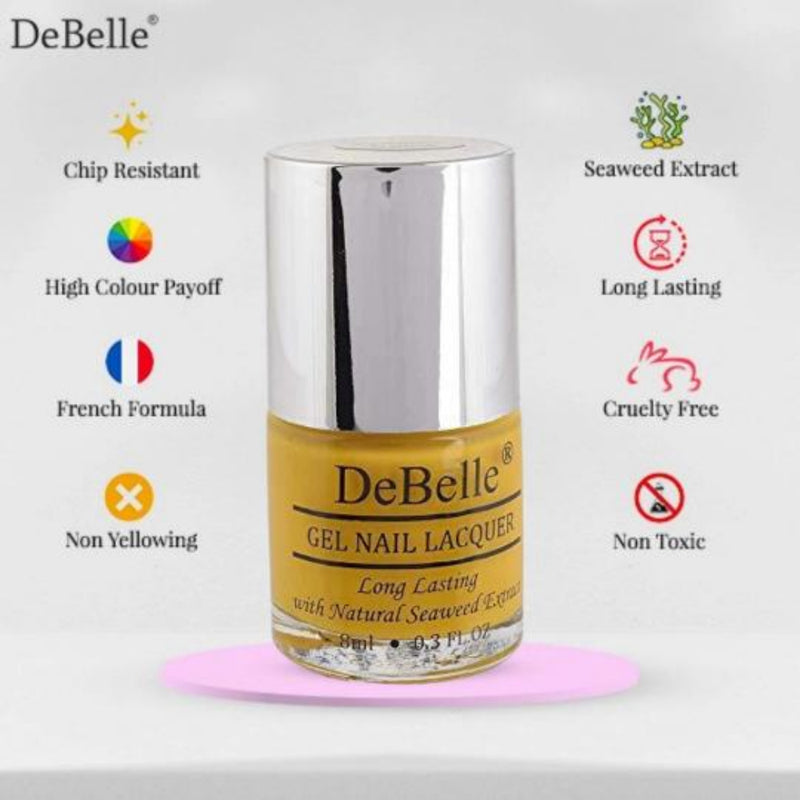 DeBelle Gel Nail Lacquers Combo( Princess Belle & Caramelo Yellow)