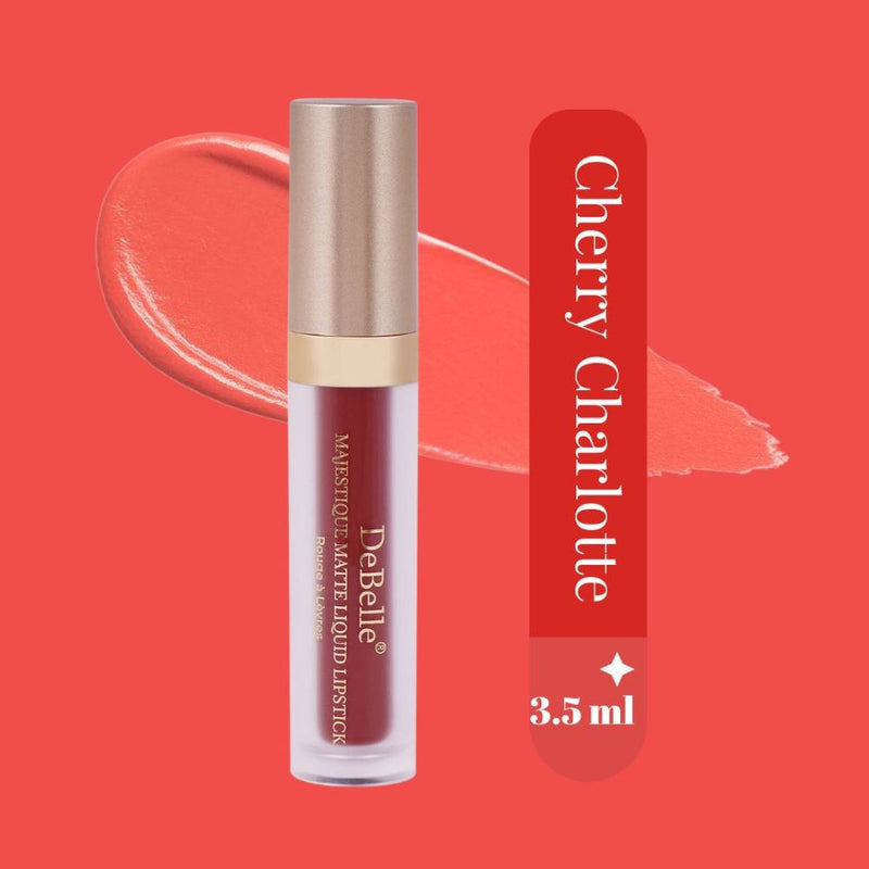 DeBelle Majestique Matte Liquid Lipstick Cherry Charlotte(Cherry Red),3.5 ml
