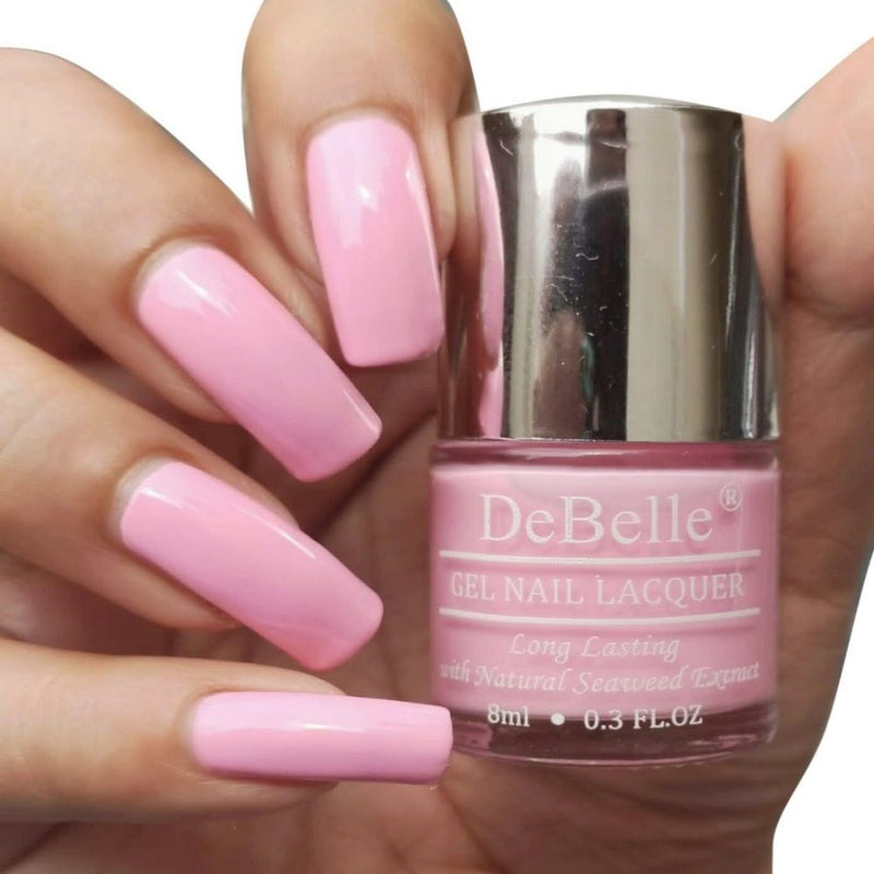 DeBelle Gel Nail Lacquers Combo of 2 (Bleu Allure & Cherry Macaron)