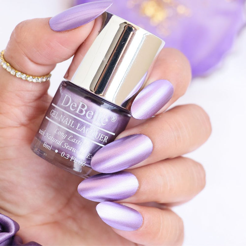 DeBelle Gel Nail Lacquer Chrome Wine - (Metallic Purple Nail Polish), 8ml