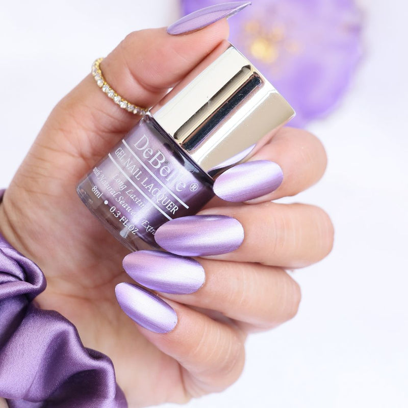 DeBelle Gel Nail Lacquer Chrome Wine - (Metallic Purple Nail Polish), 8ml