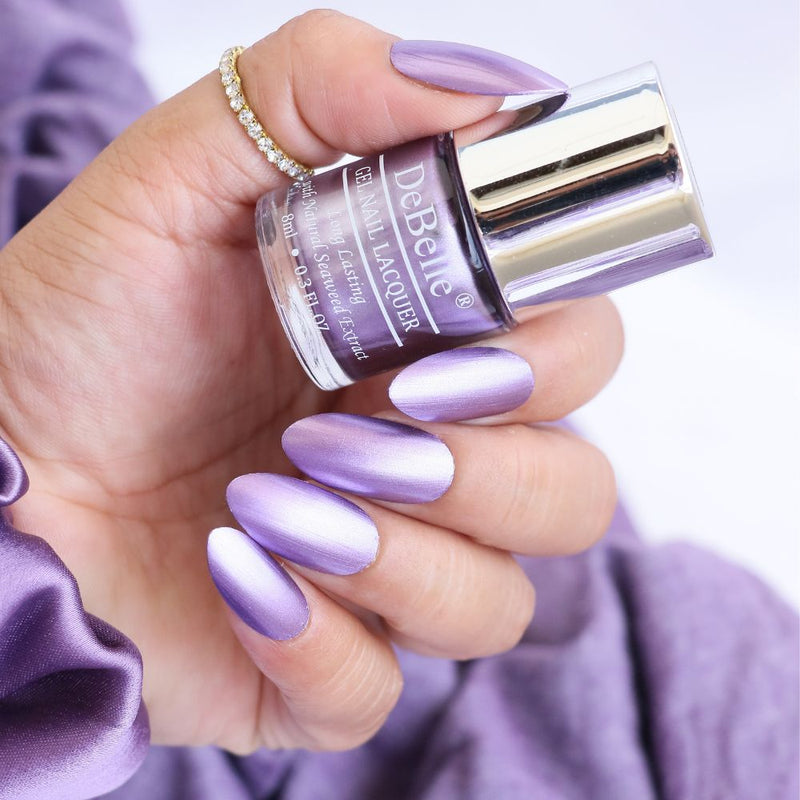 DeBelle Gel Nail Lacquer Chrome Wine - (Metallic Purple Nail Polish), 8ml