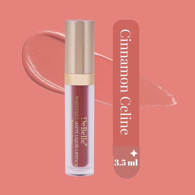 DeBelle Majestique Matte  Liquid Lipstick  Combo of 2 (Cinnamon Celine, Scarlet Sophia)