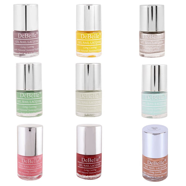 DeBelle Gel Nail Lacquer Combo Set of 9 (Pastel Colors) - 8ml each