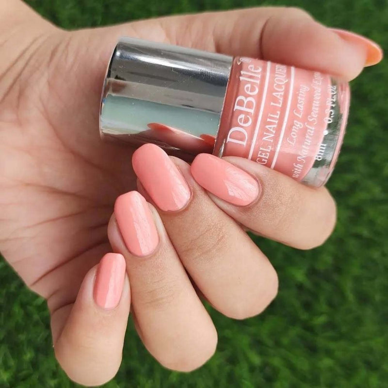 DeBelle Gel Nail Lacquers Combo of 3 Tahiti Teal , Roseate Gold ,De' Carnation - 8 ml each