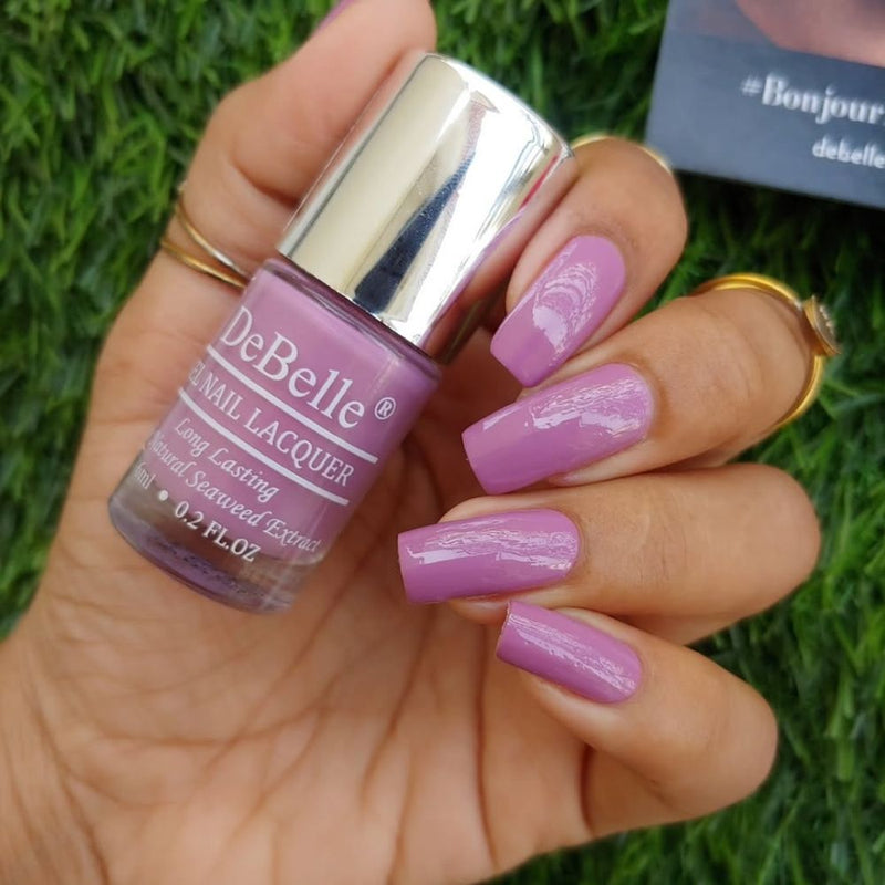 DeBelle Gel Nail Lacquer Flamboyant Florina (Dark Pink Mauve Nail Polish), 6 ml