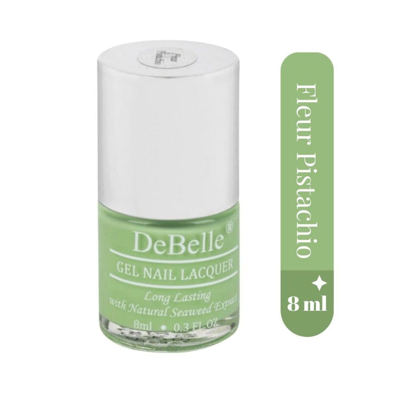 DeBelle Gel Nail Lacquer Fleur Pistachio - (Turquoise Mint Green Nail Polish), 8ml