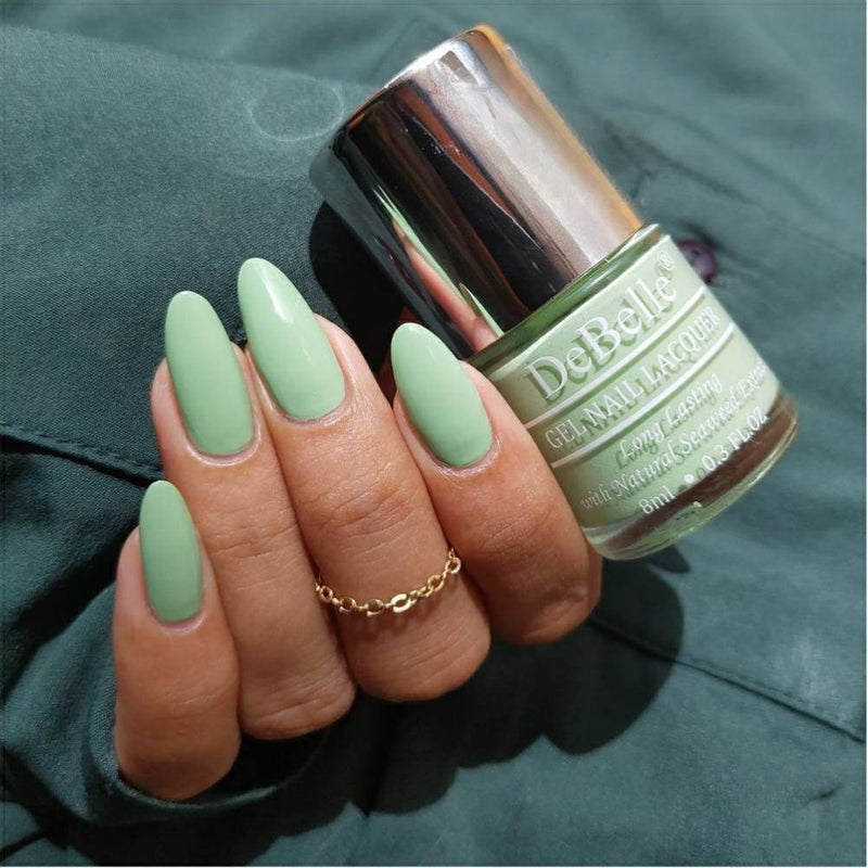 DeBelle Gel Nail Lacquer Fleur Pistachio - (Turquoise Mint Green Nail Polish), 8ml