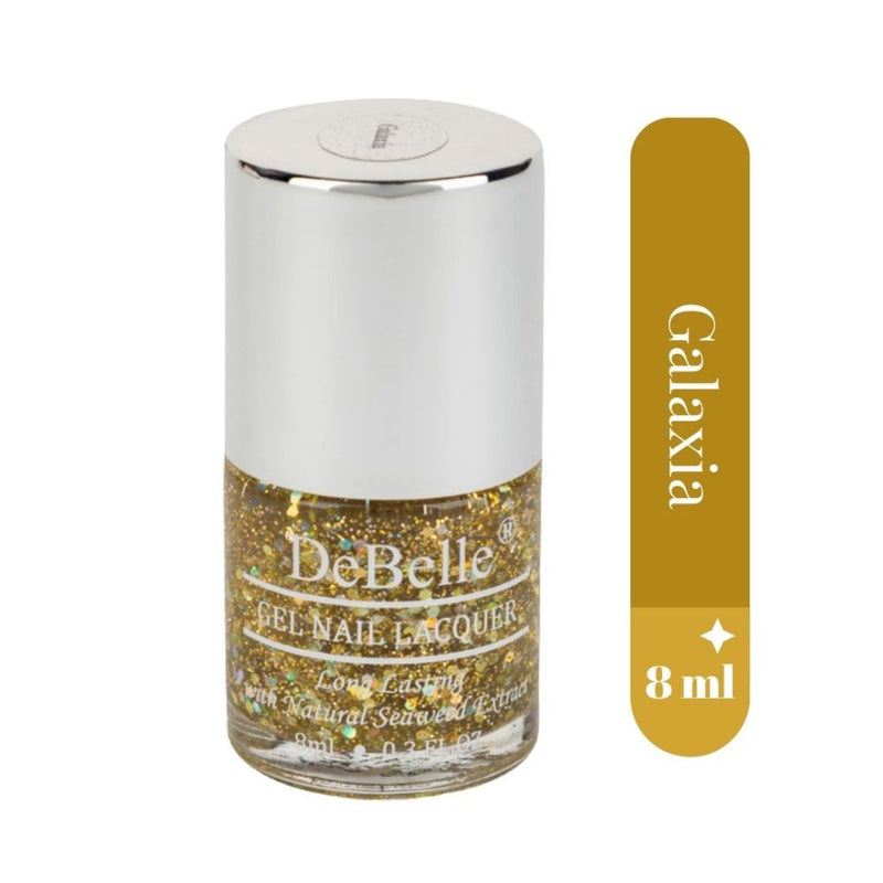 DeBelle Gel Nail Lacquer Galaxia - (Chunky Holographic Glitter Nail Polish), 8ml