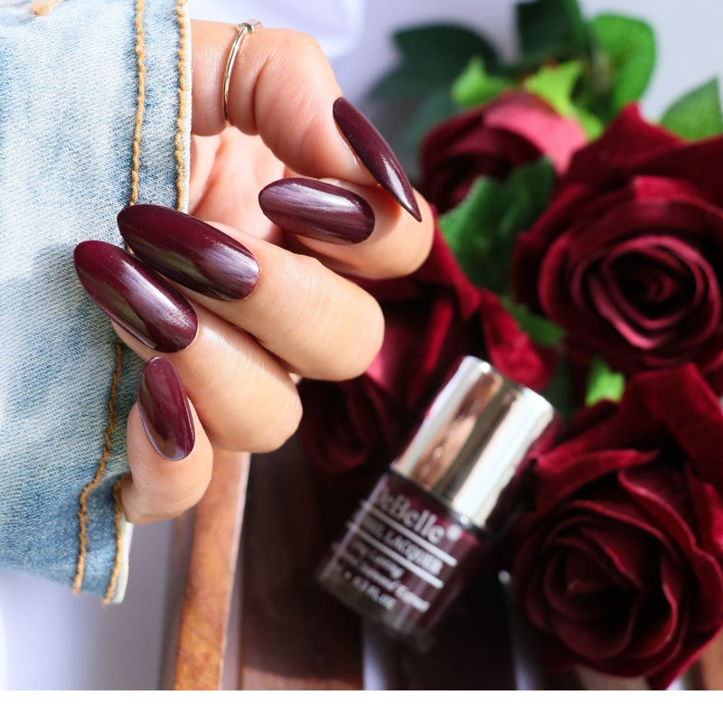 DeBelle Gel Nail Lacquer Glamorous Garnet - (Deep Maroon Nail Polish), 8ml