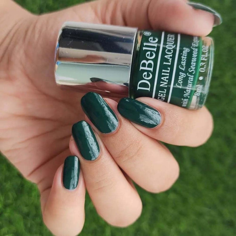 DeBelle Gel Nail Lacquer Hyacinth Folio - (Bottle Green Nail Polish), 8ml