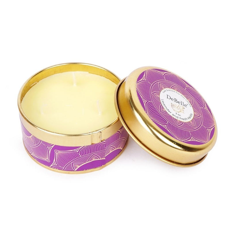 DeBelle Luxe Scented Soy Wax Candle Lavender & Fresh Herbs