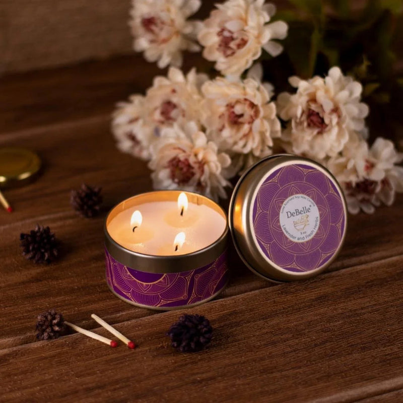 DeBelle Luxe Scented Soy Wax Candle Lavender & Fresh Herbs - DeBelle Cosmetix Online Store