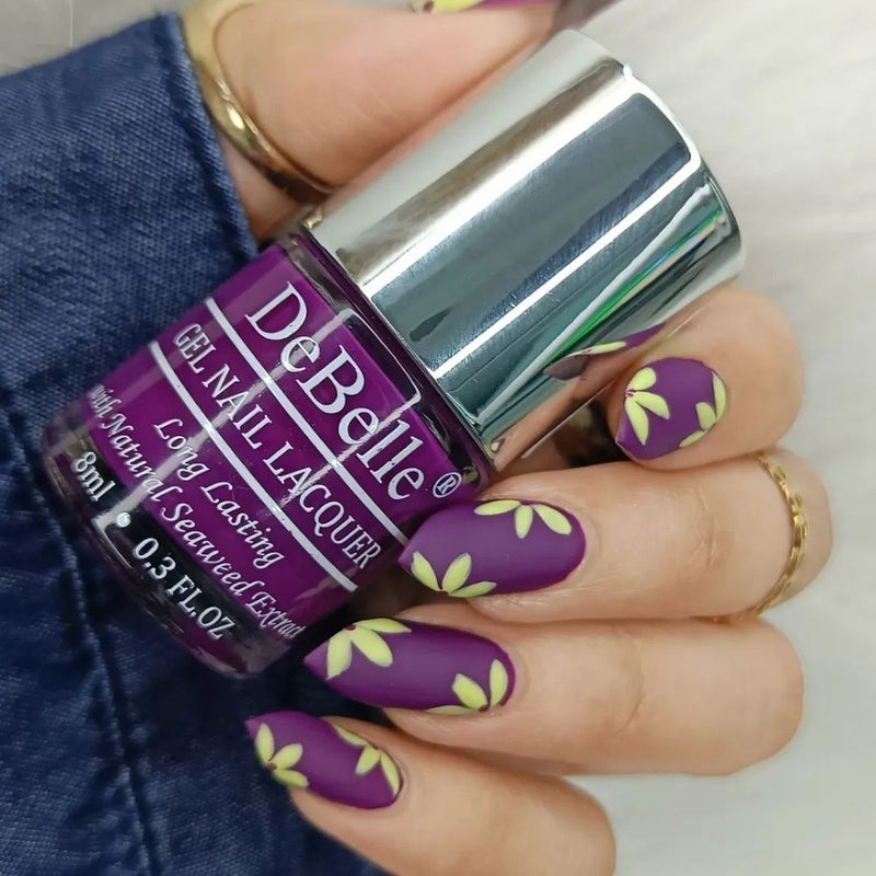 DeBelle Nail Art Manicure Kit (Nail Primer, Top & Base Coat, Bleu Allure, Luxe Lotus)