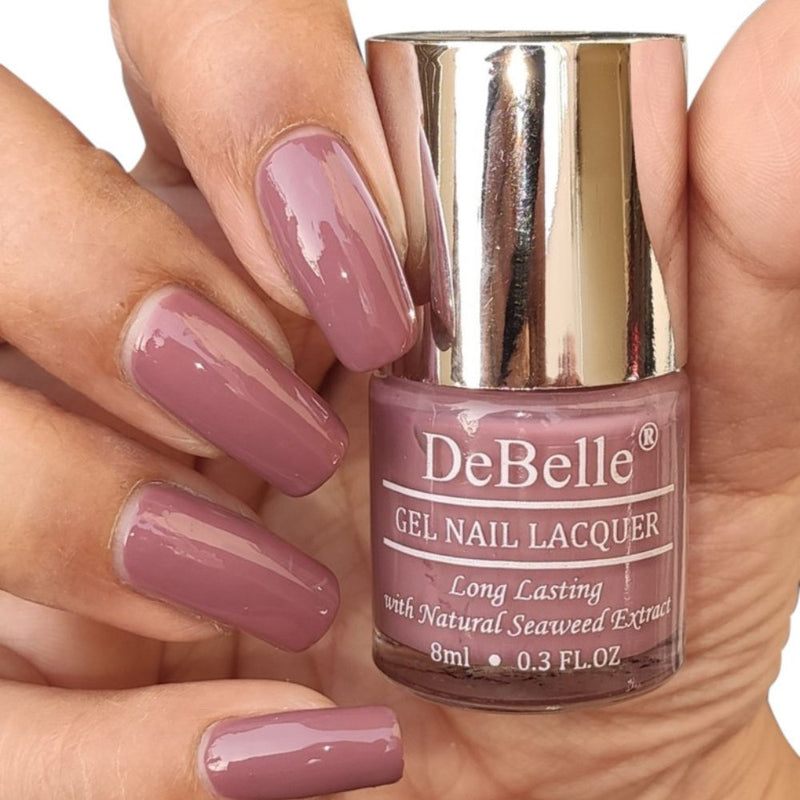 DeBelle Gel Nail Lacquer Majestique Mauve - (Muted Mauve Nail Polish), 8ml
