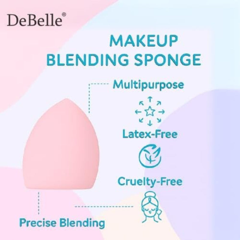 DeBelle Makeup Blender Sponge for Flawless Blending – Soft, Latex-Free Beauty Sponge for Foundation, Concealer & Creams – Reusable & Easy to Clean Makeup Applicator (Pink)