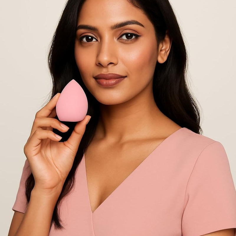 DeBelle Makeup Blender Sponge for Flawless Blending – Soft, Latex-Free Beauty Sponge for Foundation, Concealer & Creams – Reusable & Easy to Clean Makeup Applicator (Pink)