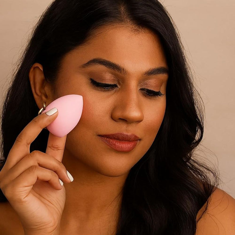 DeBelle Makeup Blender Sponge for Flawless Blending – Soft, Latex-Free Beauty Sponge for Foundation, Concealer & Creams – Reusable & Easy to Clean Makeup Applicator (Pink)