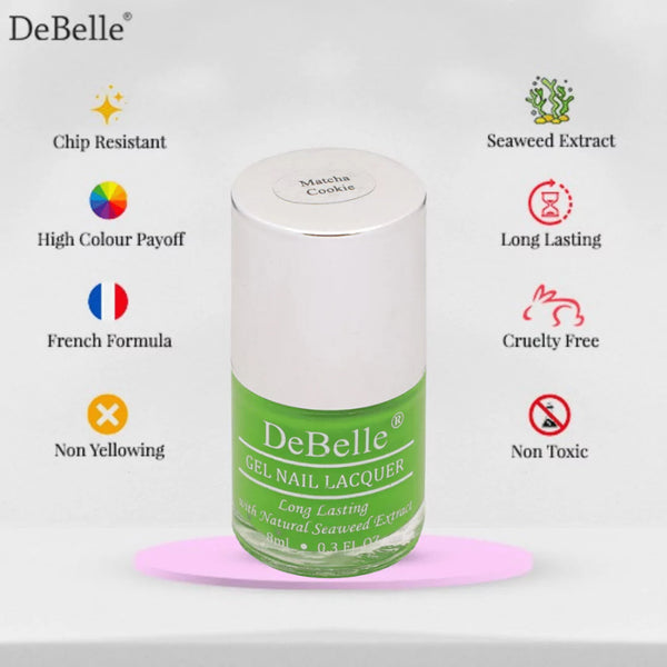 DeBelle Gel Nail Lacquer Matcha Cookie (Parrot Green), 8ml