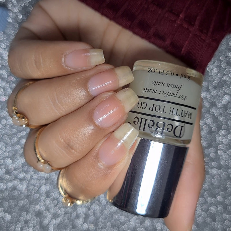 DeBelle Gel Nail Lacquer Lemon Tart & Matte Top Coat Combo