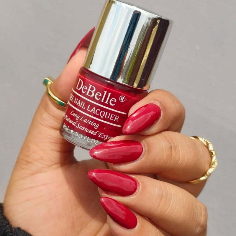 DeBelle Gel Nail Lacquer Merlot Rose (Wine Red Nail Polish), 8ml