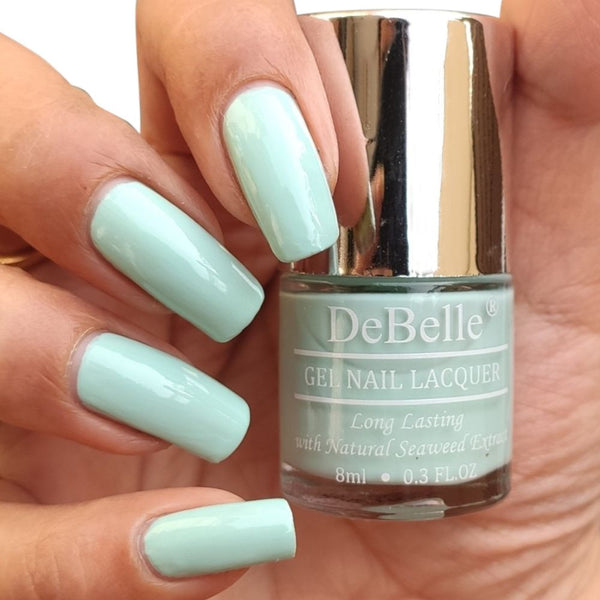 DeBelle Gel Nail Lacquer Mint Amour - (Mint Blue Nail Polish), 8ml