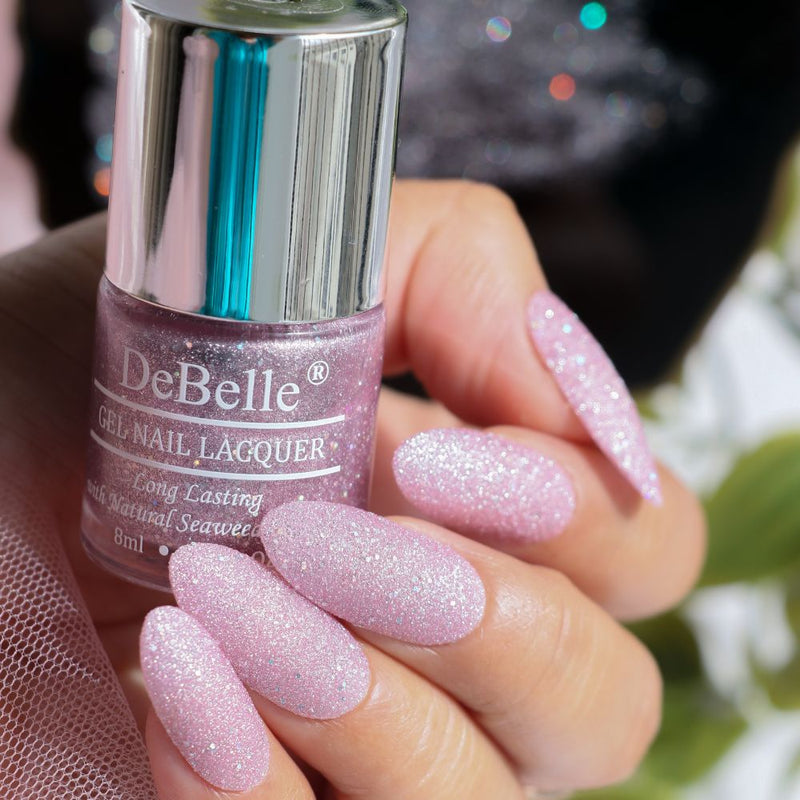 DeBelle Gel Nail Lacquer Ophelia - (Lavender with Holo Glitter Nail Polish), 8ml