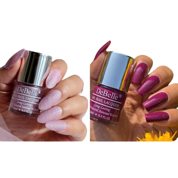 DeBelle Gel Nail Lacquers Combo of 2(Ophelia, Luxe Lotus )