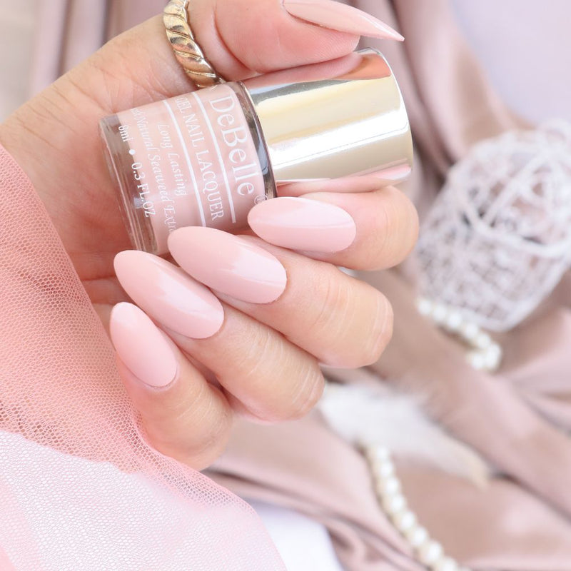 DeBelle Gel Nail Lacquer Peony Blossom - (Light Pink Nail Polish), 8ml