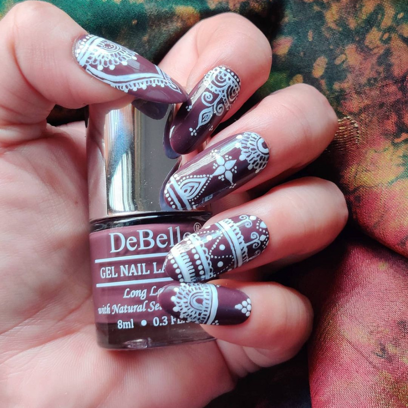 DeBelle Gel Nail Lacquers Combo of 2(Scarlet Ruby,Plum Toffee)