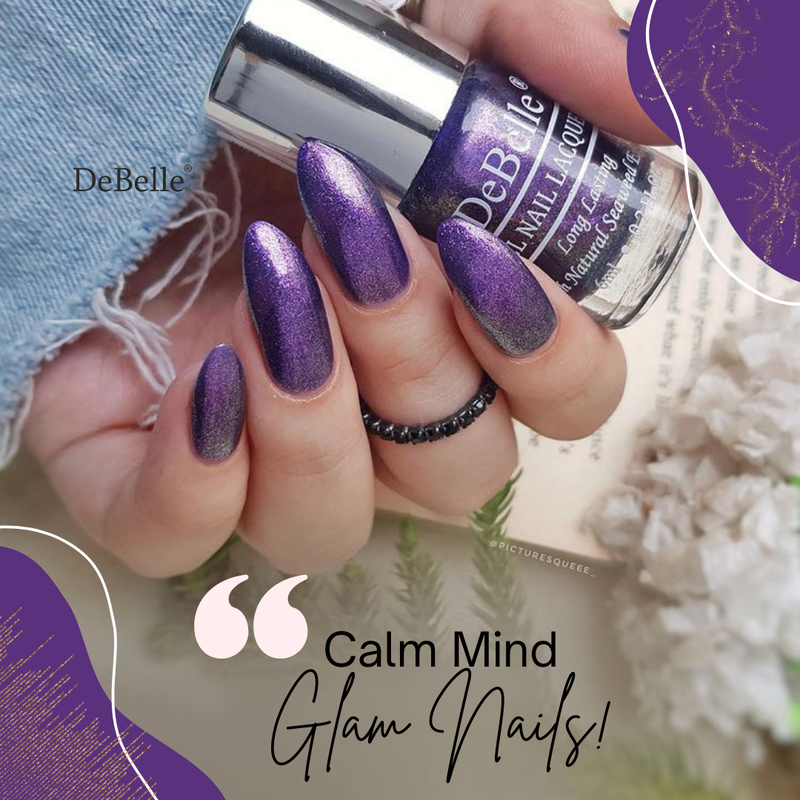 DeBelle Gel Nail Lacquer Delightful Daphne (Duo Holo Purple Glitter Nail Polish), 6 ml