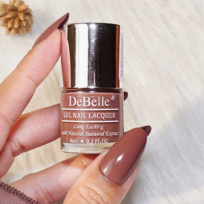 DeBelle Gel Nail Lacquer Woody Chocolate (Chocolate Brown Nail Polish), 8ml