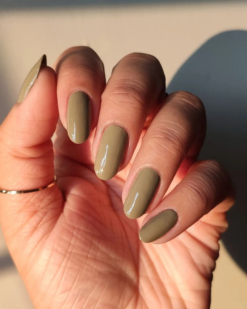DeBelle Gel Nail Lacquer Pastel Olive Jade - (Olive Green Nail Polish), 8ml - DeBelle Cosmetix Online Store
