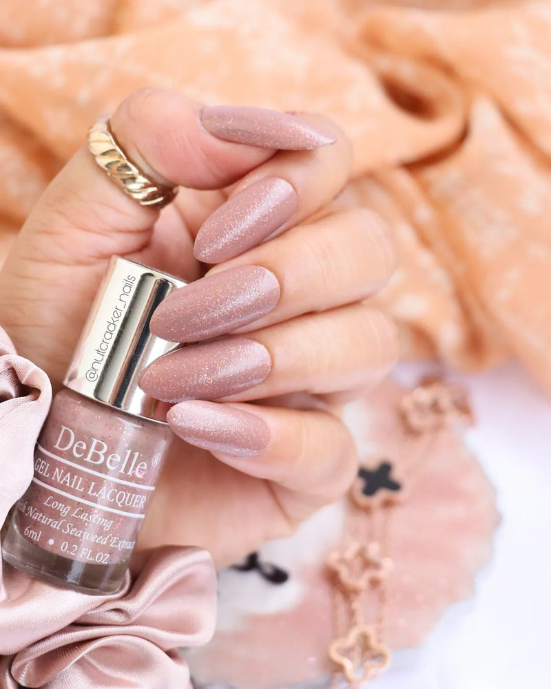 DeBelle Gel Nail Lacquer Angelic Saira (Burnt Mauve with Copper Shimmer Nail Polish) 6 ml - DeBelle Cosmetix Online Store