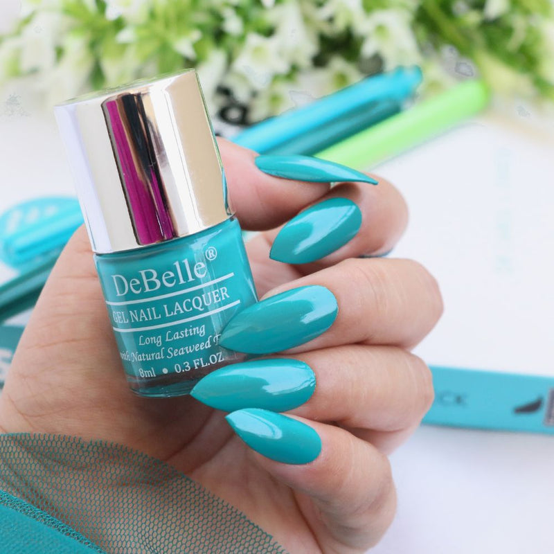 DeBelle Gel Nail Lacquer Royale Cocktail - (Turquoise Blue Nail Polish), 8ml