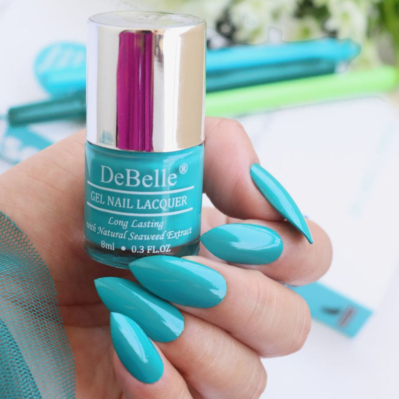 DeBelle Gel Nail Lacquer Royale Cocktail - (Turquoise Blue Nail Polish), 8ml