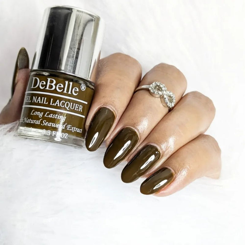 DeBelle Gel Nail Lacquer Rusty Henna (Henna Brown Nail Polish), 8ml