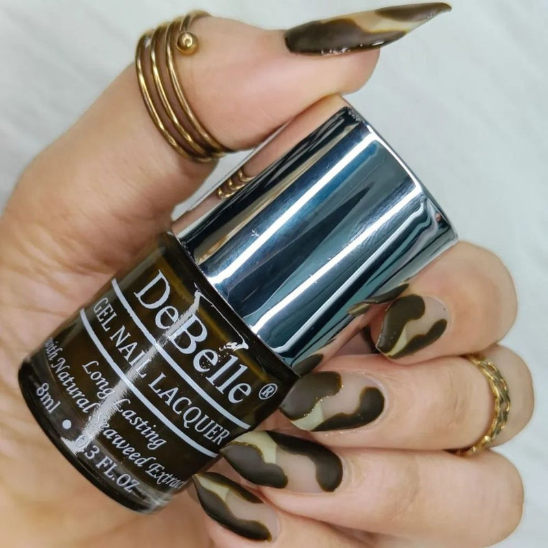 DeBelle Gel Nail Lacquer Rusty Henna (Henna Brown Nail Polish), 8ml