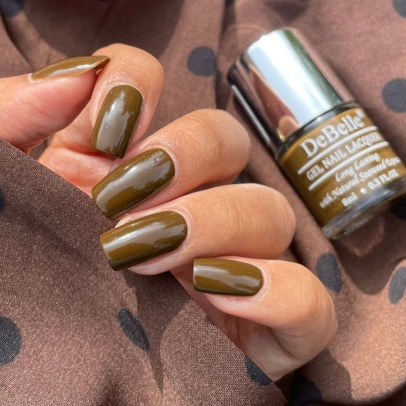 DeBelle Gel Nail Lacquer Rusty Henna (Henna Brown Nail Polish), 8ml