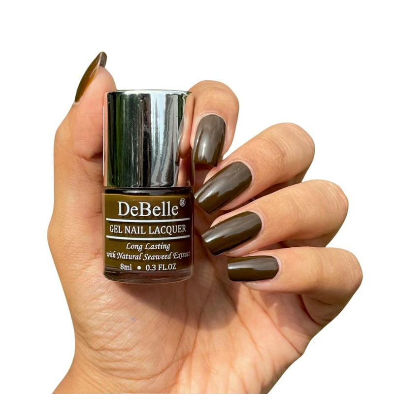 DeBelle Gel Nail Lacquer Rusty Henna (Henna Brown Nail Polish), 8ml