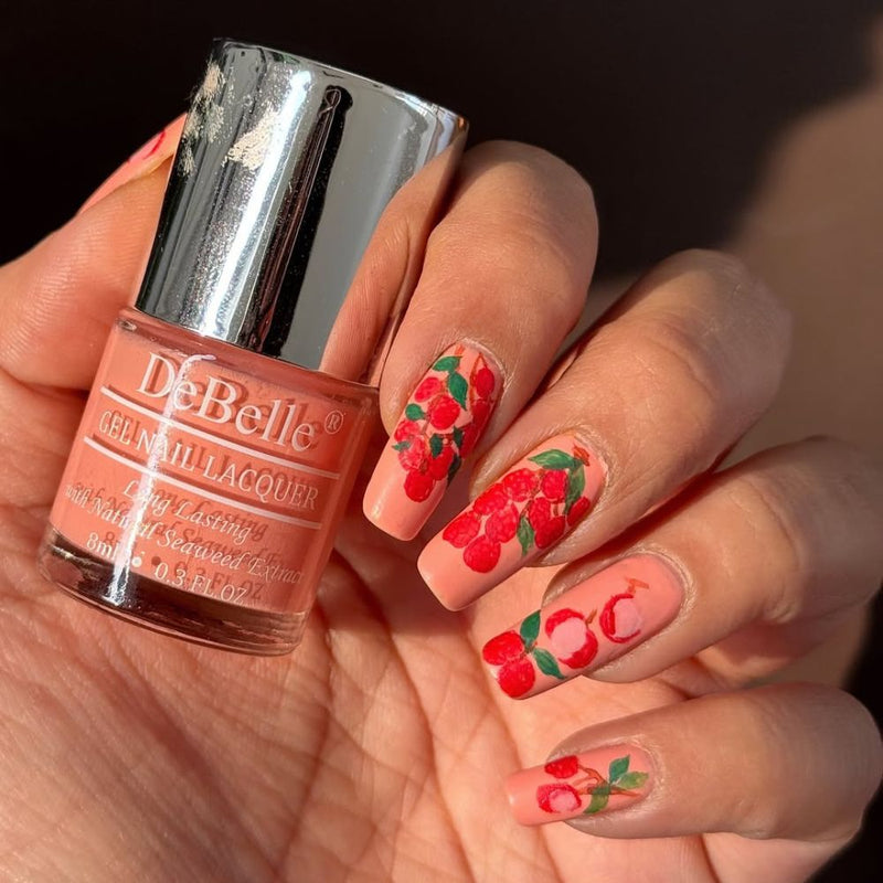 DeBelle Gel Nail Lacquer Salmon Ballerina (Dusty Nude Nail Polish), 8ml