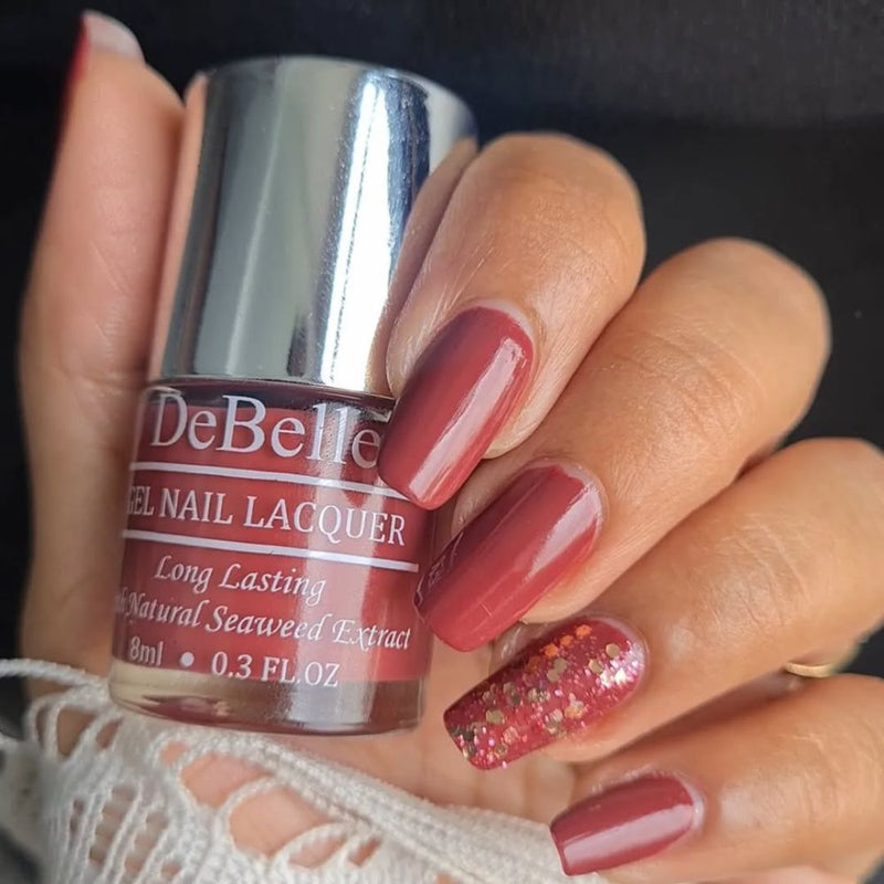 DeBelle Gel Nail Lacquers Combo of 2(Scarlet Ruby,Plum Toffee)