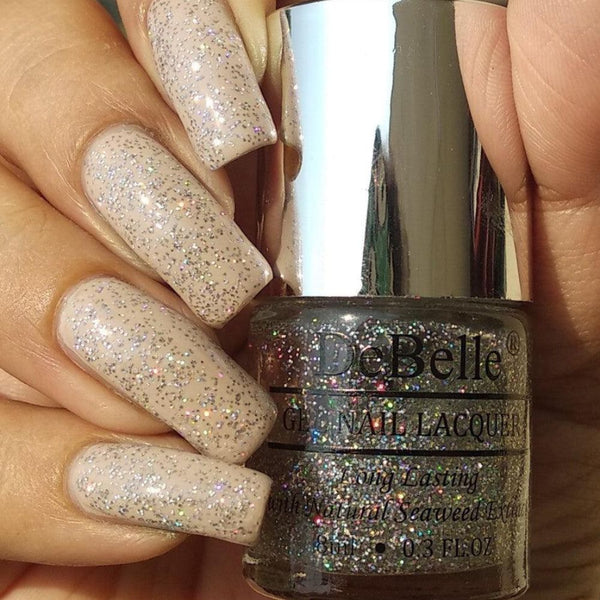 DeBelle Gel Nail Lacquer Shimmer Top Coat - (Holographic Top Coat Nail Polish), 8ml